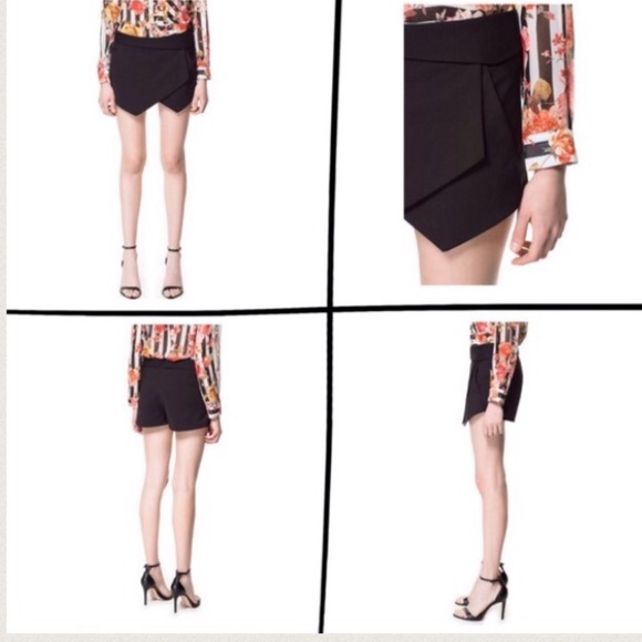 Zara Black Cotton Skort Culotte - Picture 2 of 2